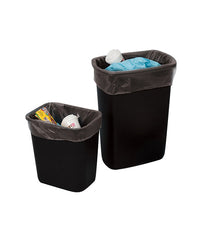 7 to 10 Gallon LLDPE Gusseted Can Liners 15" x 9" x 24", 2 Mil Bags, Black