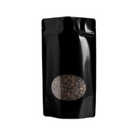 16 oz Black Oval Window Stand Up Pouches