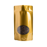 16 oz Gold Oval Window Stand Up Pouches