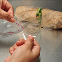 6" x 6" + 1.5" 1.25 Mil Clear Lip-N-Tape Co-Extruded Polypropylene Resealable Bags