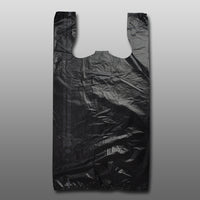 11.5" x 6.5" x 21.5" 0.55 Mil Black Economy Snap-Eze T-Shirt Bags