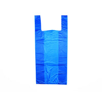9" x 5" x 23" 0.6 Mil Blue Plastronic T-Shirt Bags