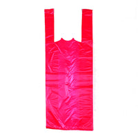 12" x 6" x 23" 0.65 Mil Red Plastronic T-Shirt Bags